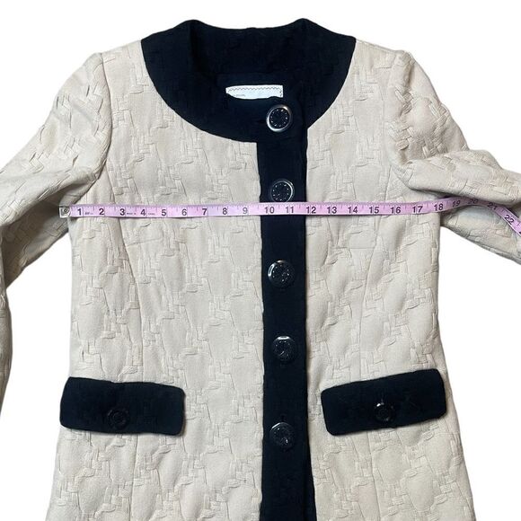 Milly Cream Vintage Style Basketweave Peacoat - Picture 12 of 15